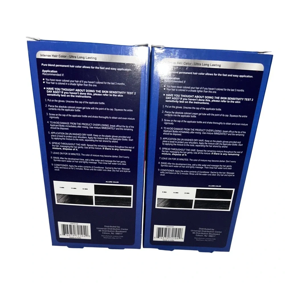 2 Boxes Universal Hair‎ Color Permanent Rich Long Lasting 883 Black Men